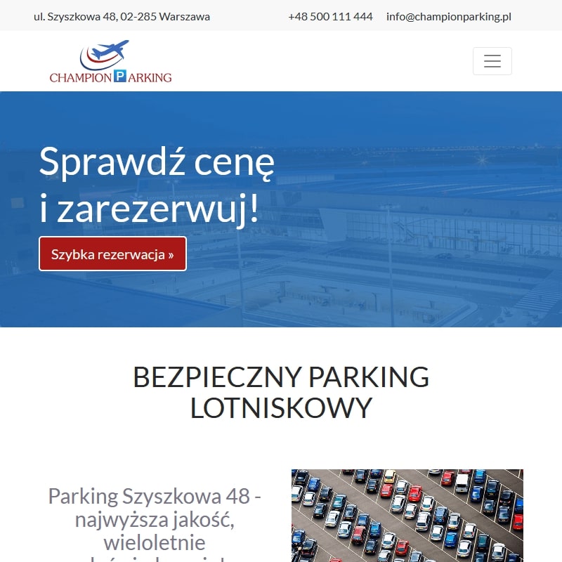 Parking przy Okęciu w Warszawie